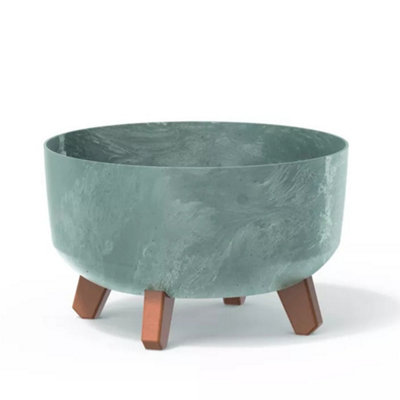 Urbn-Living Concrete24Cm Round Concrete Look Planter With Legs from B&Q