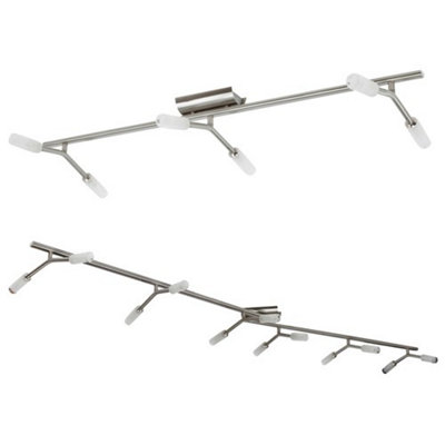 B&Q -  Urbnliving 12 Arm Satin Nickel Ceiling Light With Bulbs Included Modern Hanging Fixture