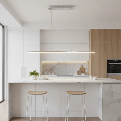 Urbn-Living White/Light Warm Led Hanging Ceiling Bar Fixture With Bulb Included 100Cm