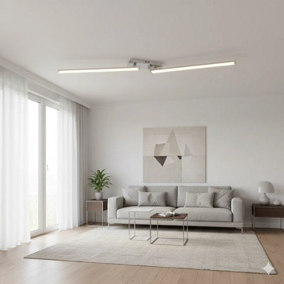 Urbn-Living White/Light Warm Led Hanging Ceiling Bar Fixture With Bulb Included 1M