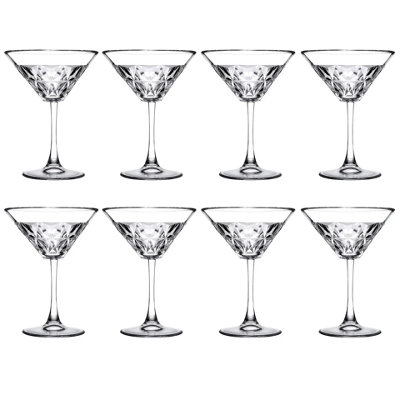 Queensway Home and Dining 210Ml Queensway Home & Dining Pasabahce Long Stemmed Martini Cocktail Drinking Glasses Party Set Of 8 from B&Q