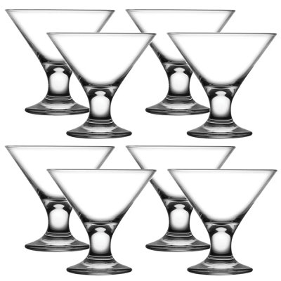 Queensway Home and Dining Queensway Home & Dining Ice Ville Classic Footed Ice Cream Bowls Glass Sundae Dessert Cups Set Barware Set Of 8