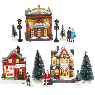 B&Q -  Led Christmas Village Shops Winter Scene