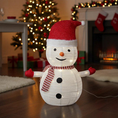 Urbn-Living Urbnliving 68Cm Collapsible Led Light Up Christmas Decoration With Timer Foldable Festive Holiday DisplaySnowman from B&Q