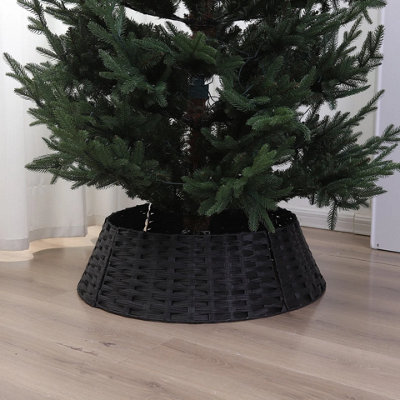 Urbn-Living Urbnliving 76Cm Christmas Xmas Tree Skirt Round Decorative Festive Base Stand Cover 4 PcsBlack from B&Q