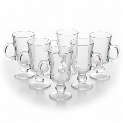 Urbn-Living Set Of 6230Ml Pasabahce Footed Glass Coffee Mugs Drink Cups Set