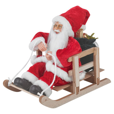 Urbn-Living Urbnliving Santa Wooden Sleigh With GiftsChristmas Freestanding Ornament from B&Q