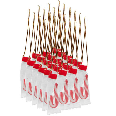 Urbn-Living Urbnliving 24 Hanging Candy Canes Christmas Tree Decorations Strawberry Sweets Gluten Free from B&Q