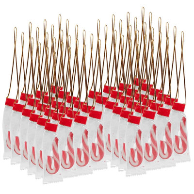 Urbn-Living Urbnliving 48 Hanging Candy Canes Christmas Tree Decorations Strawberry Sweets Gluten Free from B&Q