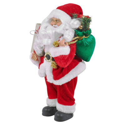 Urbn-Living Urbnliving 30Cm Standing Santa Claus Figure Traditional Father Christmas Decoration Gift from B&Q