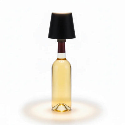 Urbn-Living Urbnliving Black Bottle Light Lamp Usb Rechargeable Led Dimmable Touch Wireless Wine Bar Shade from B&Q
