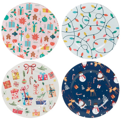 Urbn-Living Urbnliving Christmas Dinner Charger Plate 33Cm Table Placemats For Festive Dining Set Of 4 from B&Q
