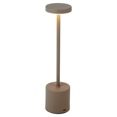 Urbn-Living Urbnliving Led Cordless Taupe Table Lamp Touch Dimmable Desk Night Light Bedside Study Office from B&Q