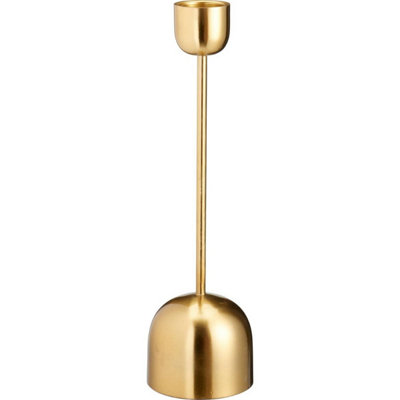 B&Q -  GoldSet Of 1Metal Bell Taper Candle Holder 36Cm