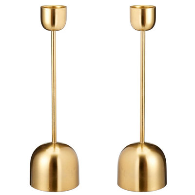 B&Q -  Urbnliving 35Cm Gold Metal Taper Candlestick Bell Candle Holder Stand Wedding Centrepiece Display