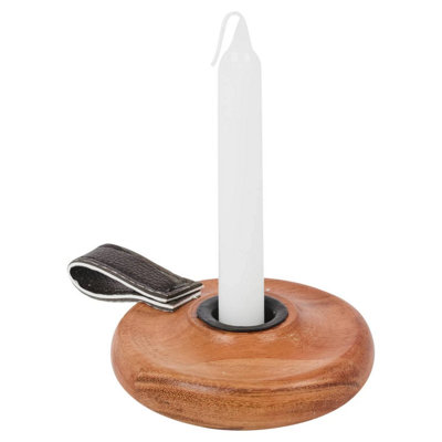 Urbn-Living Urbnliving Wooden Candle Holder With Handle Rustic Natural Light Wood Candlestick Décor from B&Q