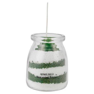 Urbn-Living Urbnliving Make Your Own Christmas Candle KitDiy Scented Wax Sand Jar Craft Set Mistletoe & Fir from B&Q