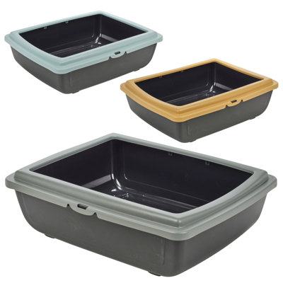 Urbn-Living Urbnliving Large Open Cat Litter High Sided Tray Deep Jumbo Rim Pan Loo Toilet Box 48CmSage Green from B&Q
