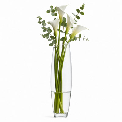 B&Q -  60Cm Cut Barrel Tall Glass Flower Vase Bouquet Display Florist Table Centrepiece Home Decor