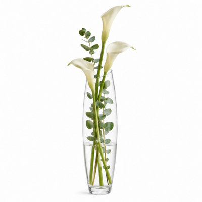 B&Q -  50Cm Cut Barrel Tall Glass Flower Vase Bouquet Display Florist Table Centrepiece Home Decor