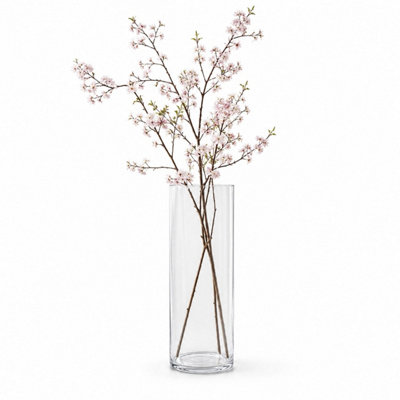 B&Q -  45Cm Wide Cylinder Tall Glass Flower Vase Bouquet Display Florist Table Centrepiece Home Decor