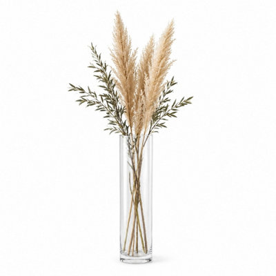 B&Q -  65Cm Wide Cylinder Tall Glass Flower Vase Bouquet Display Florist Table Centrepiece Home Decor