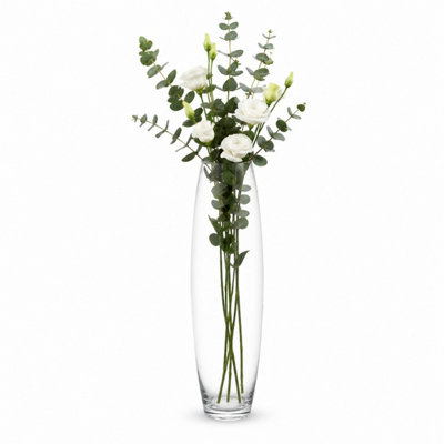 B&Q -  60Cm Barrel Tall Glass Flower Vase Bouquet Display Florist Table Centrepiece Home Decor