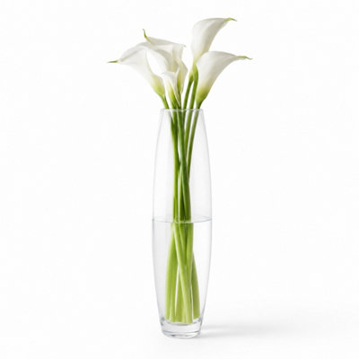 B&Q -  50Cm Barrel Tall Glass Flower Vase Bouquet Display Florist Table Centrepiece Home Decor