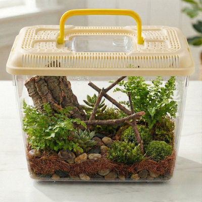Urbn-Living Urbnliving Plastic Reptile Terrarium Snake Insect Spider Tarantula Transport Fish Tank BoxYellow from B&Q