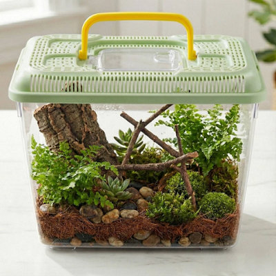 Urbn-Living Urbnliving Plastic Reptile Terrarium Snake Insect Spider Tarantula Transport Fish Tank BoxGreen from B&Q