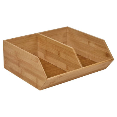Urbn-Living Urbnliving Large Wooden Cosmetic Organiser Makeup Storage Box Vanity Desktop Tidy HolderDouble Compartment