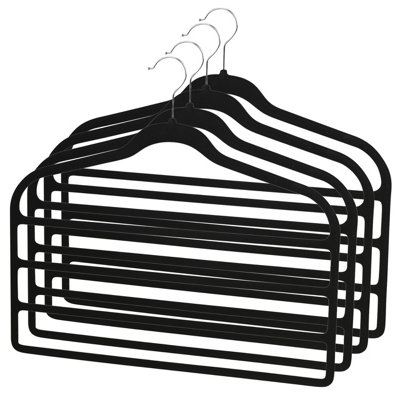 Urbn-Living BlackSet Of 4Velvet 4-Bar Trouser Hangers from B&Q