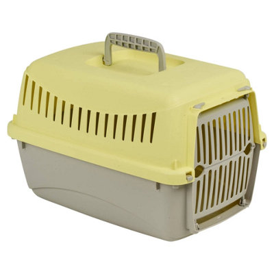 Urbn-Living Urbnliving Transportini Pet Carrier Small Portable Travel Crate For Cats And Small Dogs Pastel Yellow from B&Q