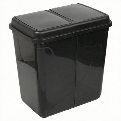 Urbn-Living 90L Black Double Kitchen Recycling Laundry Duo Bin Garbage Under Cabinet Trash Can from B&Q