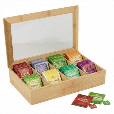Urbn-Living Urbnliving8 Compartment Bamboo Tea Box