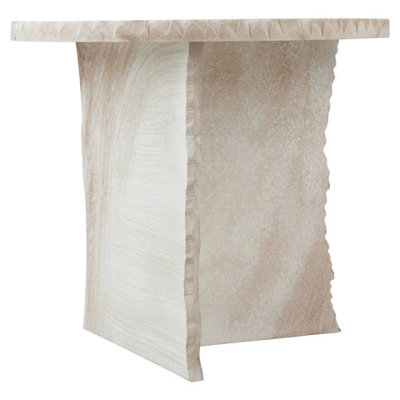 Urbn-Living Urbnliving 40Cm White Round Stone Side Table Coffee End Table from B&Q