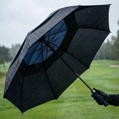 B&Q -  Urbnliving 120Cm Windproof Golf Umbrella With Double Canopy And Auto Open