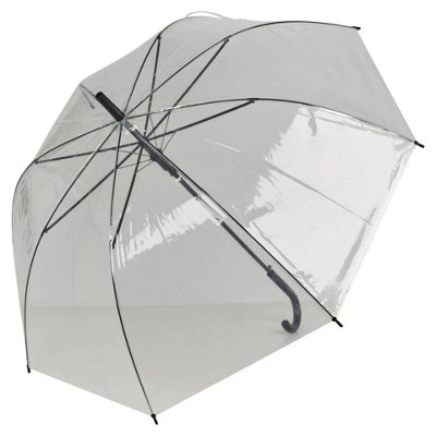 Urbn-Living Urbnliving 23 Inch Transparent Wedding Umbrella Dome Automatic Walking Stick Crook Handle Set Of 1 from B&Q