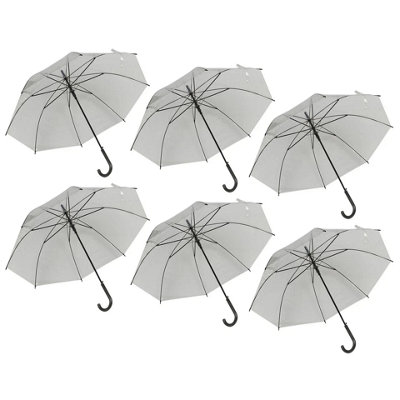 Urbn-Living Urbnliving 23 Inch Transparent Wedding Umbrella Dome Automatic Walking Stick Crook Handle Set Of 6 from B&Q