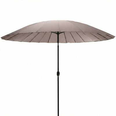 Urbn-Living Taupe300Cm Round Shanghai Parasol Umbrella from B&Q