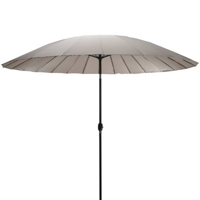 Urbn-Living Light Grey300Cm Round Shanghai Parasol Umbrella from B&Q
