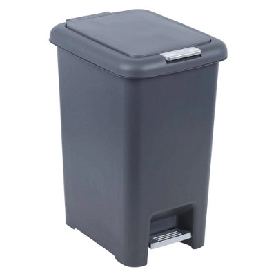 Urbn-Living Urbnliving Plastic Pedal Bin For Kitchen Easy Open Waste Dustbin Black45L from B&Q