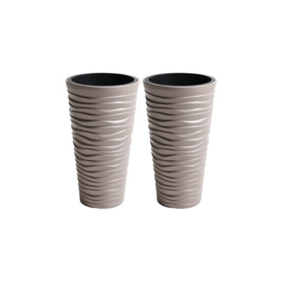 Urbn-Living MoccaSet Of 2Sand Effect Flower Plant Pot520X296X296 from B&Q