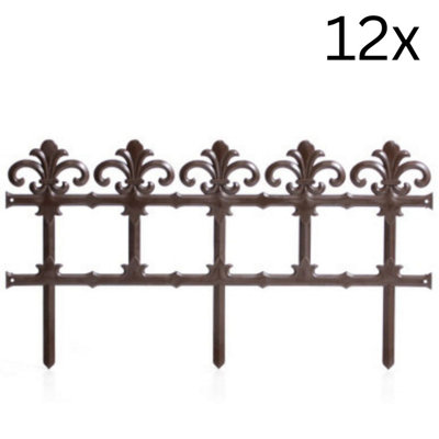 Urbn-Living BrownSet Of 12Garden Picket Fence Border Edging from B&Q