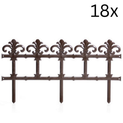 Urbn-Living BrownSet Of 18Garden Picket Fence Border Edging from B&Q