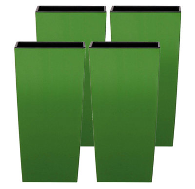 Urbn-Living GreenSet Of 4Urbi 20Cm Square Plastic Planter Pot For Indoor & Outdoor Use from B&Q