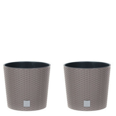 Urbn-Living MoccaSet Of 220Cm Rato Round Low Rattan Planters from B&Q