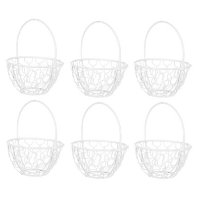 B&Q -  WhiteSet Of 6Round Basket Medium Wire Mesh13X10X10Cm