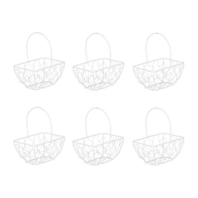 B&Q -  WhiteSet Of 6Rectangle Basket Wire Mesh10X8X6Cm