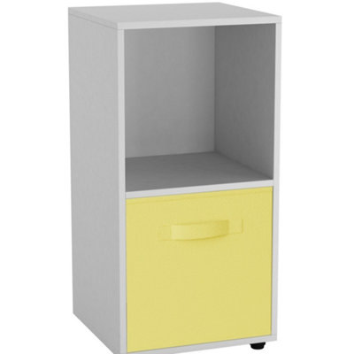 Urbn-Living WhiteYellow2-Cube Shelving Unit With Inserts from B&Q